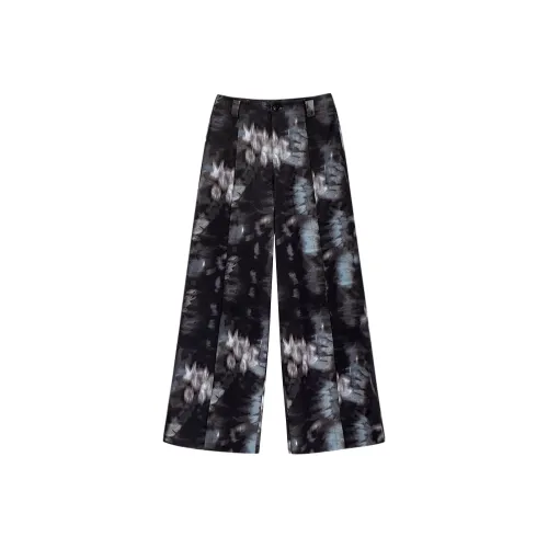 Desigual Черные с принтом женские повседневные брюки