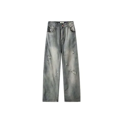 Jeep Светло-синие Унисекс Джинсы