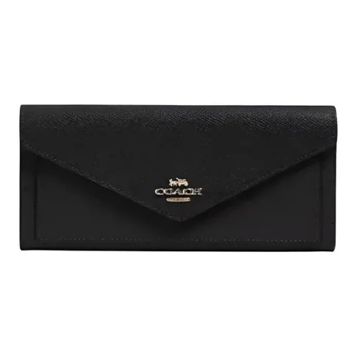 COACH Конверт Кожа Кошелек Маленький Женский Черный