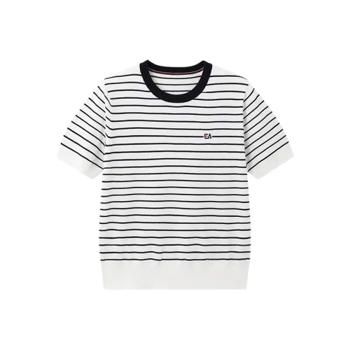 Elle Active Белый Темно-синий Синий Женские T-рубашки