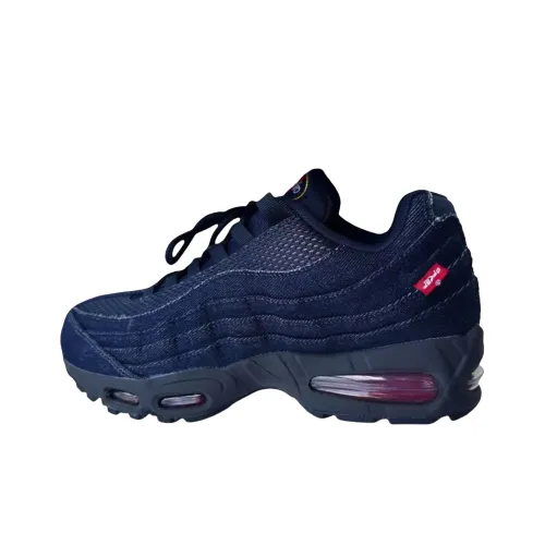 Levi's x Nike Air Max 95 Устойчивые к истиранию низкие беговые кроссовки унисекс синие