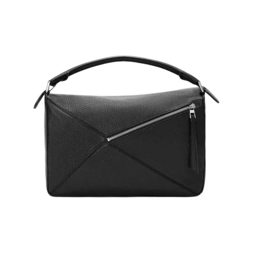 LOEWE Пазл Телячья кожа Сумка Большая Мужская Черная