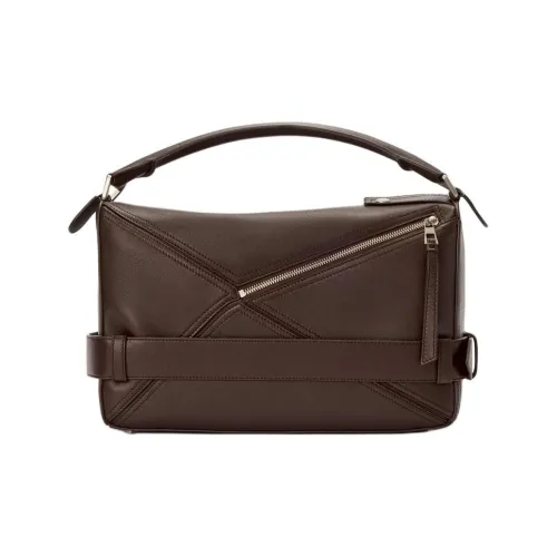 LOEWE Пазл Телячья кожа Сумка Большая Мужская Черная Брауни