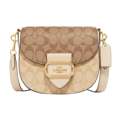 COACH Morgan Коровья кожа Седло Сумка Сумка через плечо Маленькая женская светлый хаки