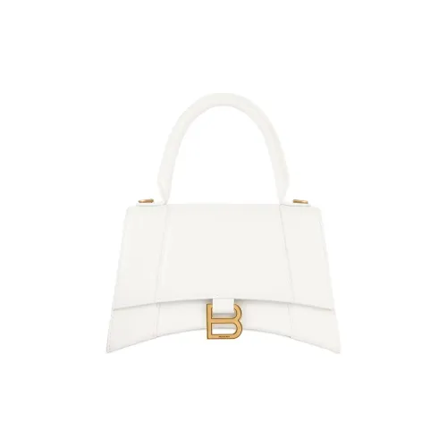 Balenciaga HOURGLASS Коровья кожа Сумка Hourglass Сумка через плечо Сумка Маленькая Женская Белая