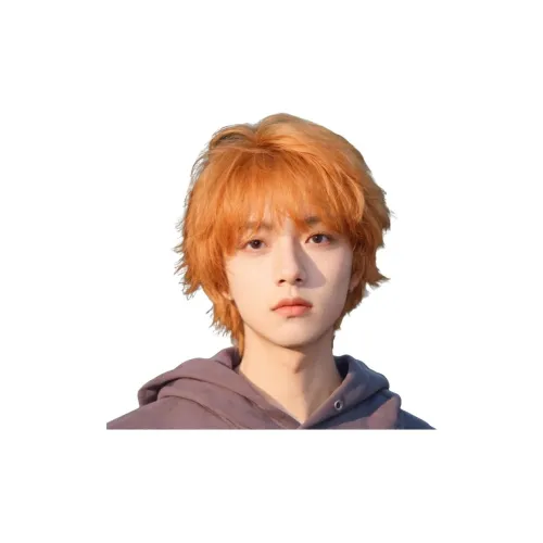 Gentle Welcome Апельсин Перука Мужская Короткая Позиционирование Стиль Косплей Молодой ЛОК Коффи Diffused Отделение Японский стиль Полная Перука
