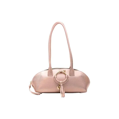 See By Chloe JOAN Series Коровья кожа Одно плечо Сумка Женская Золото Пыльный цвет