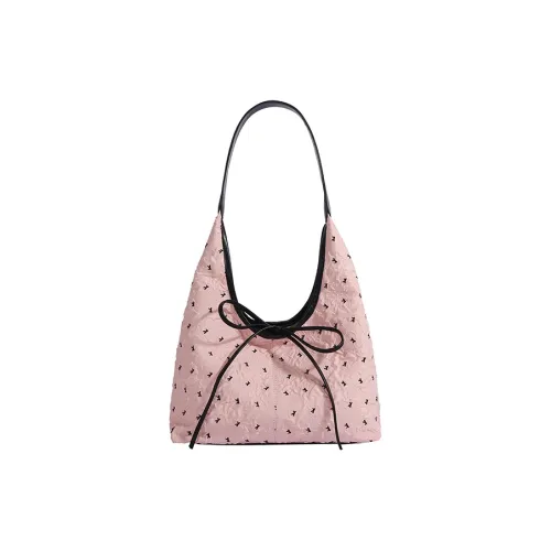 WHERE WHAT WHO Композитный кожа плечевая сумка женская экрю розовый