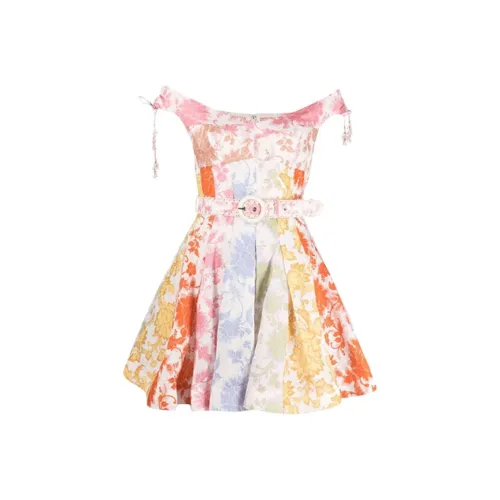 Zimmermann Многоцветные Женские Короткие Платья с Рукавами