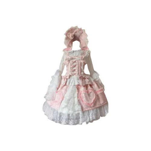 WLEQK Один JSK Юбка + Бант + Ремень + Хвост платья + Рукав принцессы Женские Лолита Платья