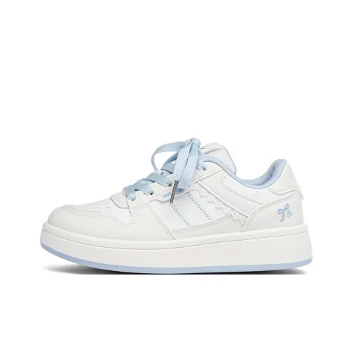 Warrior Аbrasion Resistant визуально увеличивает рост Низкие кроссовки для скейтбординга Женские Экрю Светло-синий