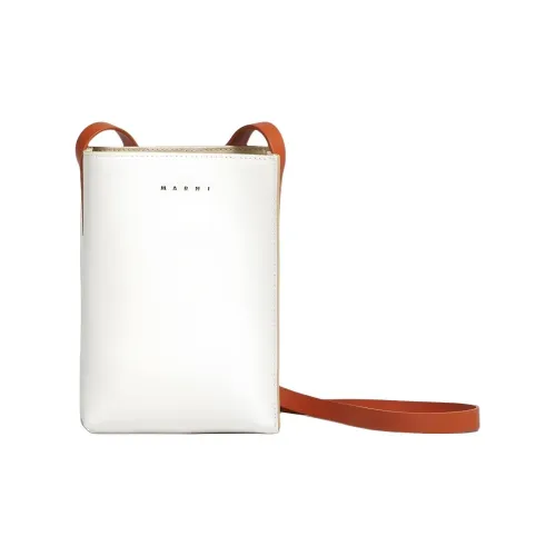 MARNI Museo Soft Телячья кожа Сумка через плечо Сумка на плечо Женская Светло-синяя и Белая