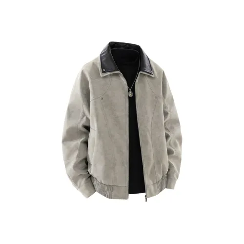 YICHEN Весенний и Осенний Кожаная Куртка Унисекс