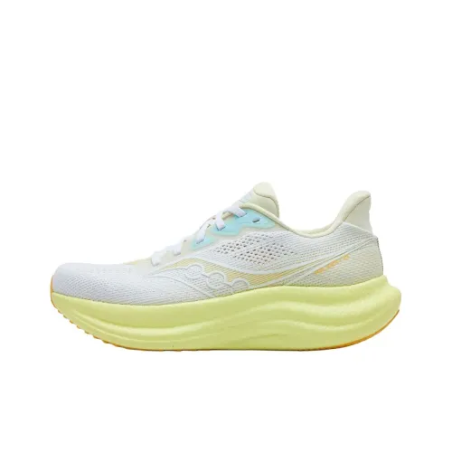 Saucony Triumph Victory 23 Беговые кроссовки Низкий верх Белый Желтый Женские