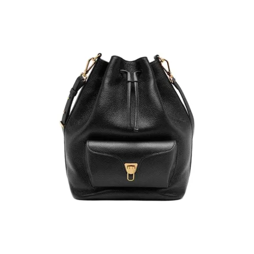 COCCINELLE Beat GRAIN LEATHER Ведрообразная сумка сумка через плечо большая женская черная