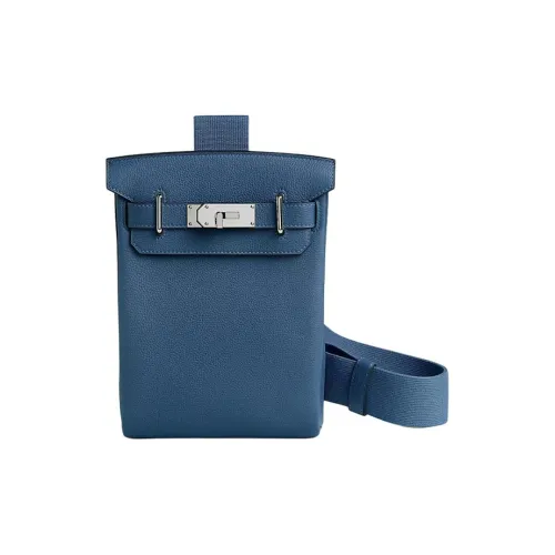 HERMES Hac a Dos Коровья кожа Togo Sling Сумка Женская Синяя
