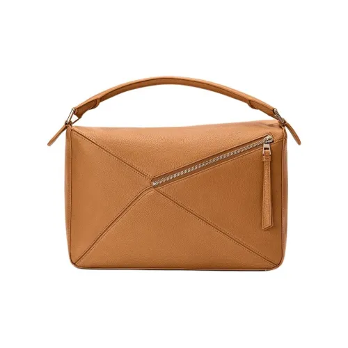 LOEWE Пазл Телячья кожа Сумка Большая Мужская Светлый Каньон Коричневый