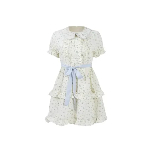 DANCANG С утяжкой на талии похудение рукав буф A-линия короткая юбка женские