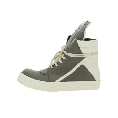 RICK OWENS совместный бренд RO Geobasket Высокие Кроссовки для скейтбординга Мужские Серый Бежевый