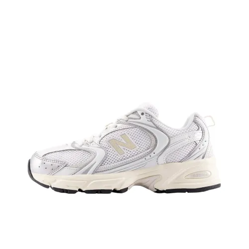New Balance NB 530 Амортизация устойчивость к истиранию дышащий низкий топ беговые кроссовки унисекс белый серебряный