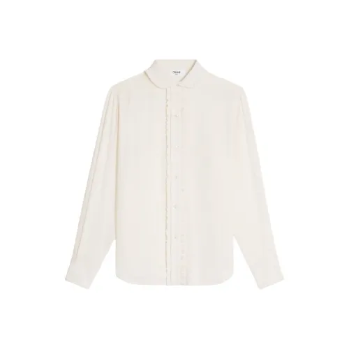 CELINE SS23 Рубашка Женская Айвори Белая