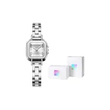 Серебряный корпус с белым циферблатом - Серебряный стальной браслет