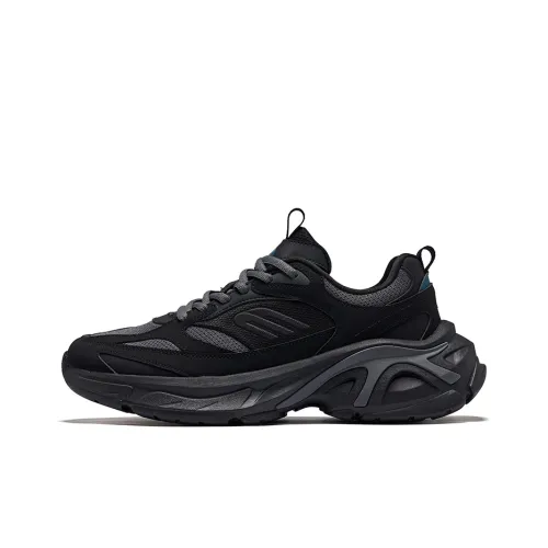 Erke Dongsheng 2,0 Дышащий Увеличение Высоты Низкий Топ Повседневный Мужской Угольный Серый Черный