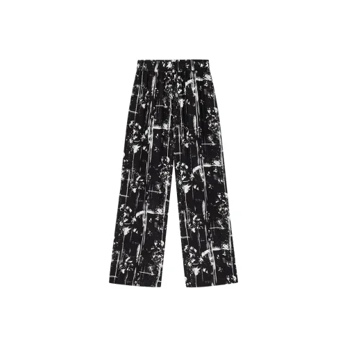 Desigual Черные с принтом женские повседневные брюки