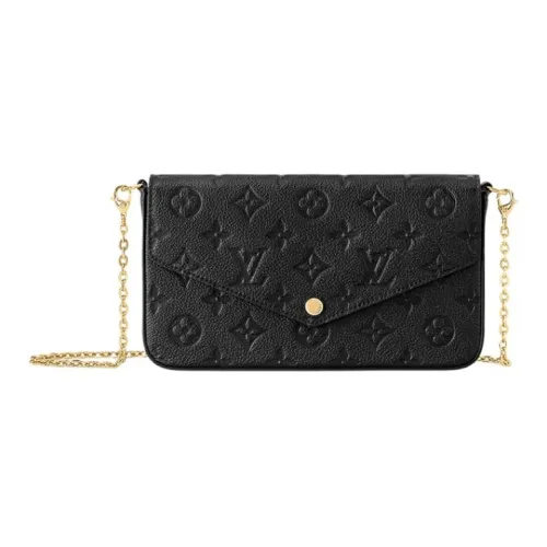 LOUIS VUITTON Pochette Felicie Коровья кожа 3 в 1 Сумка через плечо Сумка на плечо Женская Черная