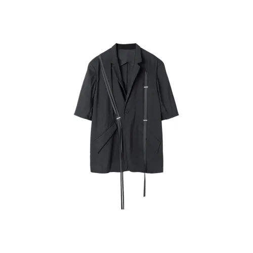 HUANXIANGZHE Короткий рукав Бизнес костюм Тонкий драпированный костюм Куртка Женская Черная