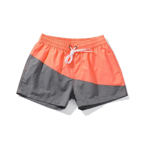 DESMIIT Orange Gray Men's Casual Shorts DESMIIT Оранжевый и Серый Мужские Повседневные Шорты