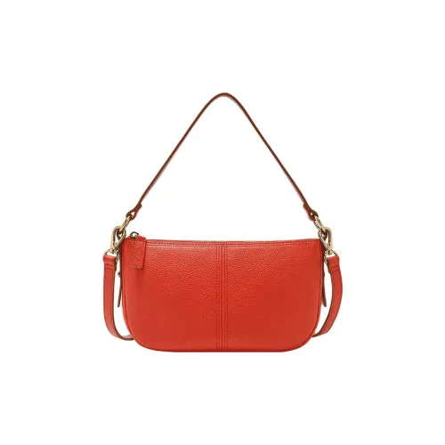 FOSSIL Кожа Сумка через плечо Сумка на плечо Маленькая Женская Оранжевая Красная