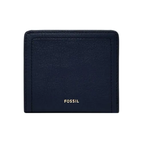 FOSSIL Кожа Кошелек Маленький Мужской Значок Синий