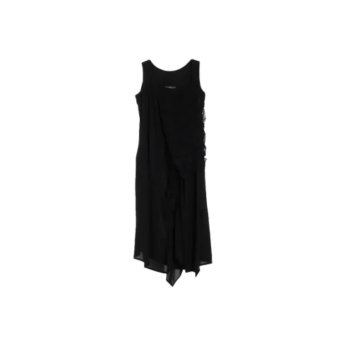 Yohji Yamamoto Черные Женские Платья без Рукавов