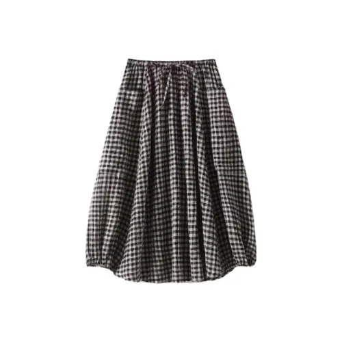 MUCCHIC Черная Женская Повседневная Длинная Юбка