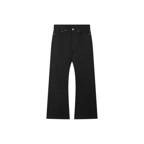 NO E MOSEN Красная нить Чисто черный Оригинальный джинсовый Унисекс Джинсы