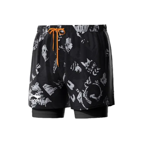 LINING Черные Dual PURPOSE Брюки Особенное Предложение Мужские Плавательные Шорты