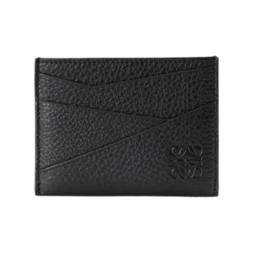 LOEWE Пазл Телячья кожа Держатель для карт Мужской Черный