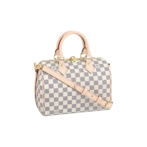 LOUIS VUITTON Speedy Шахматный узор Регулируемый и Съемный Плечевой ремень