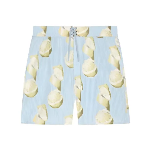 Givenchy Плавание Шорты из хлопка Seersucker с принтом Лимон пляжные шорты мужские синий