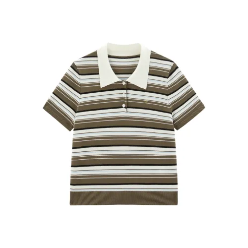 PEACEBIRD Темно-оливковый коричневый женский трикотаж