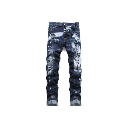 Wooden Rabbit Slim Fit Embroidery Stretch Men's