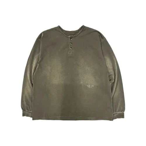 Undermycar SS25 Анти Fxxking Логотип Играть Щетка Промытый Henley Рубашки T Рубашка Мужская