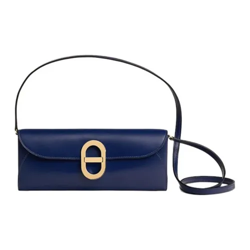 HERMES Maillon To Go Tadelakt Телячья кожа Кошелек Сумка через плечо Женская 73 BLEU Saphir Сапфир Синий