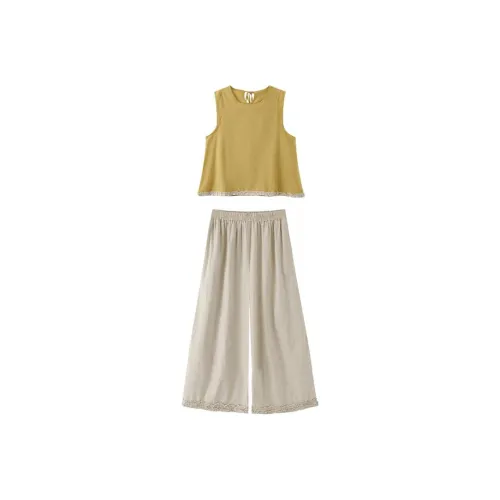 YICHEN Желтые Женские Повседневные Костюмы