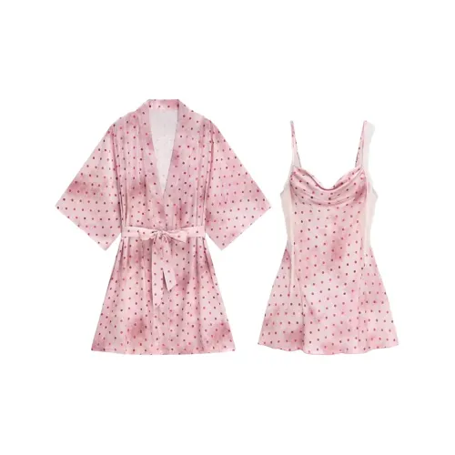 MEIJIAO Ночная рубашка + Соновая халат Двухкомпонентный комплект с вкладышами Женские пижамные комплекты