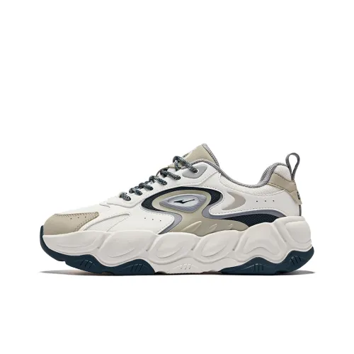 Erke Устойчивые к истиранию амортизаторы Low Top Casual Мужской Микрокристаллический Белый Туманно-серый