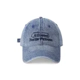 [Винтажный синий вымытый деним] Спортивный темно-синий с вышивкой