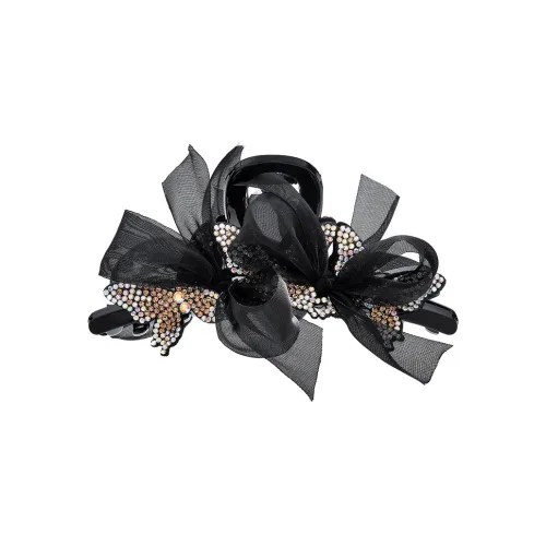 ROYALSASA Шелковый шифон Искусственный кристалл Акриловая заколка-крабик Заколка-краб Женская