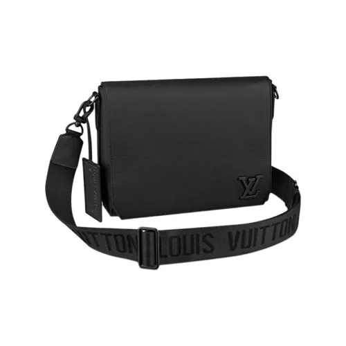 LOUIS VUITTON Телячья кожа с текстурой сумка-сумка сумка через плечо мужская черная